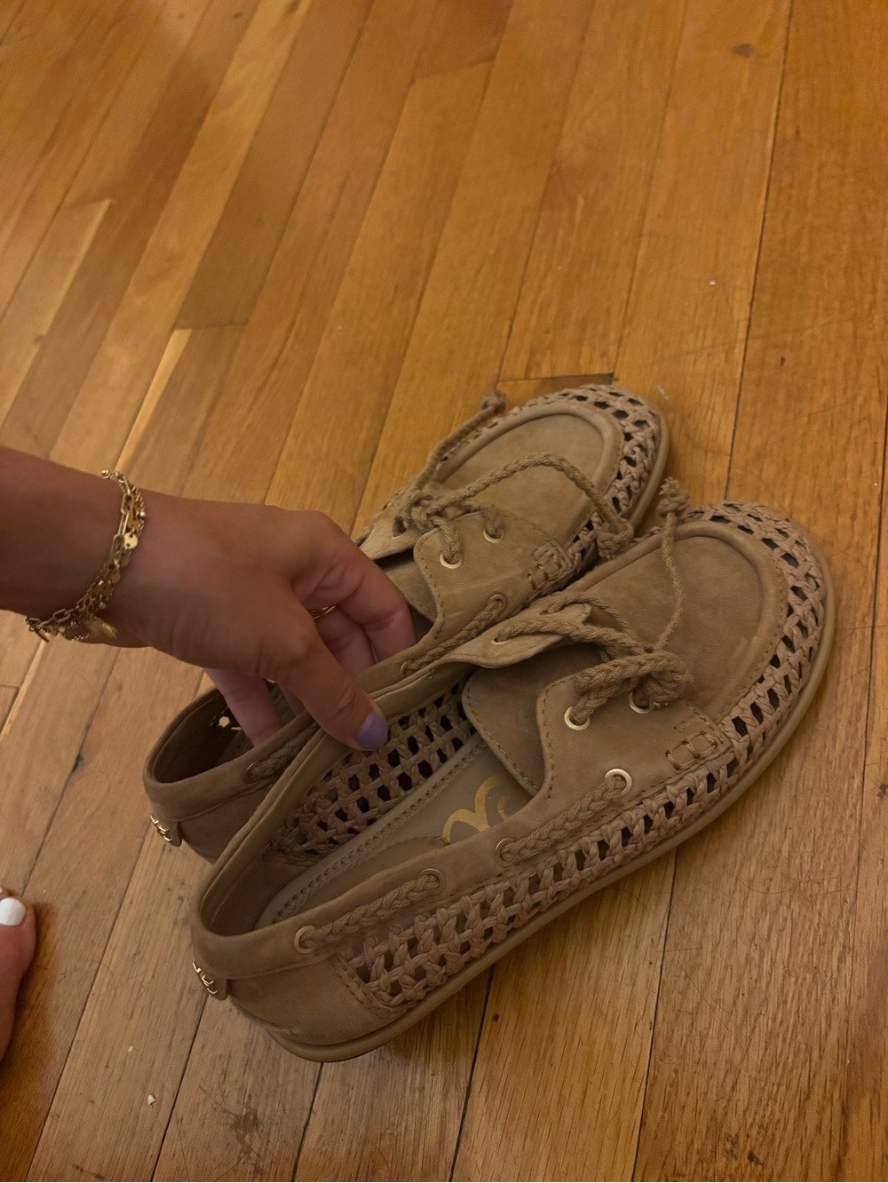 Sam Edelman Tan Suede Woven Loafer - Picture 4 of 9